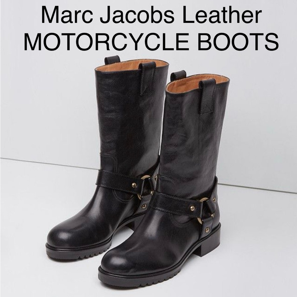SALE✈️Marc Jacobs BlKLeather Harness Motorcycle | Riding Boots | Size: 41 Men’s